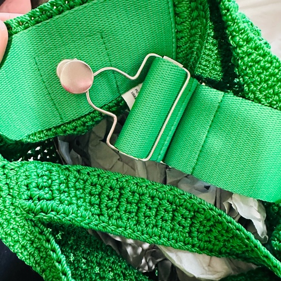 The Sak $99 Belle Large Crochet Handbag Green Lanie Market Tote Purse ST Patrick - Picture 3 of 9